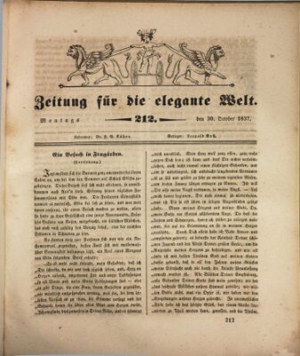 Zeitung für die elegante Welt Montag 30. Oktober 1837