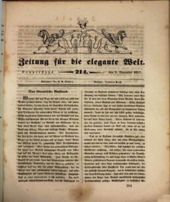 Zeitung für die elegante Welt Donnerstag 2. November 1837