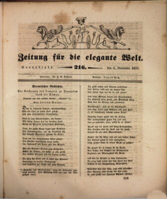 Zeitung für die elegante Welt Samstag 4. November 1837