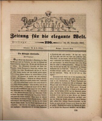 Zeitung für die elegante Welt Freitag 10. November 1837