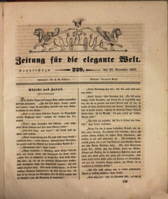 Zeitung für die elegante Welt Donnerstag 23. November 1837