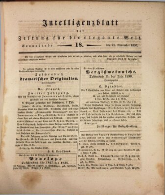 Zeitung für die elegante Welt Samstag 25. November 1837