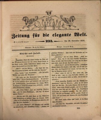 Zeitung für die elegante Welt Dienstag 28. November 1837