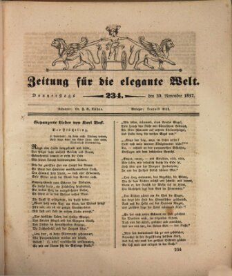 Zeitung für die elegante Welt Donnerstag 30. November 1837