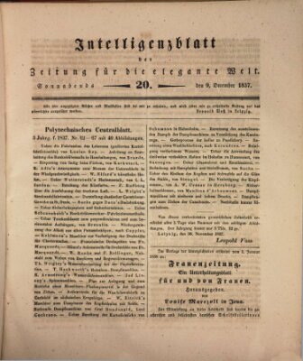 Zeitung für die elegante Welt Samstag 9. Dezember 1837