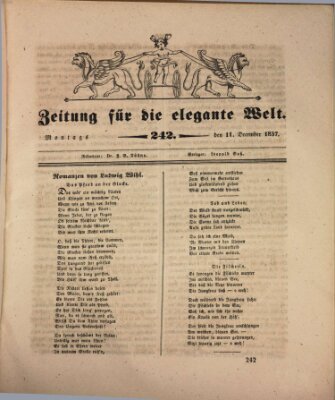 Zeitung für die elegante Welt Montag 11. Dezember 1837