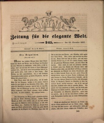 Zeitung für die elegante Welt Freitag 15. Dezember 1837