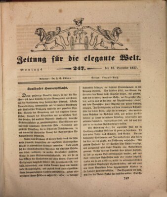 Zeitung für die elegante Welt Montag 18. Dezember 1837