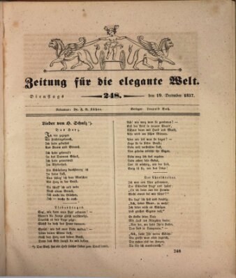 Zeitung für die elegante Welt Dienstag 19. Dezember 1837