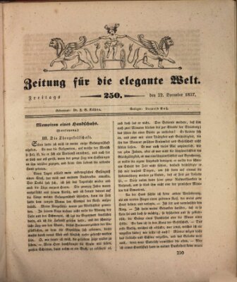 Zeitung für die elegante Welt Freitag 22. Dezember 1837