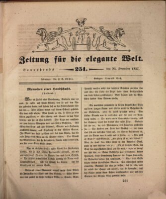 Zeitung für die elegante Welt Samstag 23. Dezember 1837