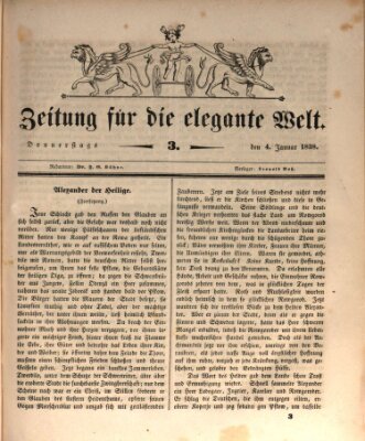 Zeitung für die elegante Welt Donnerstag 4. Januar 1838