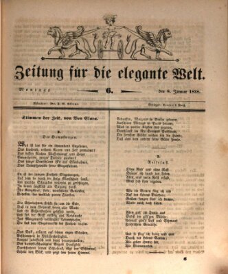 Zeitung für die elegante Welt Montag 8. Januar 1838