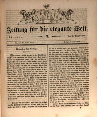 Zeitung für die elegante Welt Dienstag 9. Januar 1838