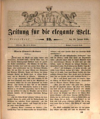 Zeitung für die elegante Welt Donnerstag 18. Januar 1838