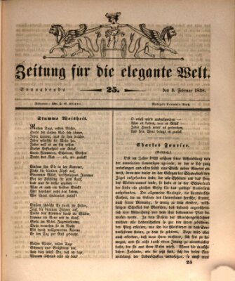 Zeitung für die elegante Welt Samstag 3. Februar 1838