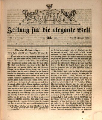 Zeitung für die elegante Welt Montag 12. Februar 1838