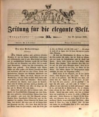 Zeitung für die elegante Welt Samstag 17. Februar 1838