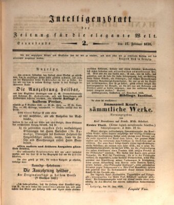 Zeitung für die elegante Welt Samstag 17. Februar 1838
