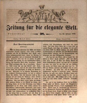 Zeitung für die elegante Welt Donnerstag 22. Februar 1838