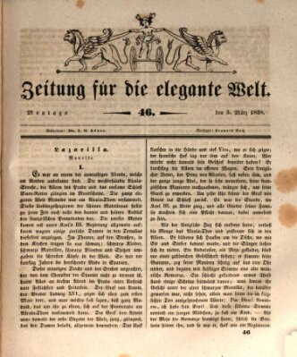 Zeitung für die elegante Welt Montag 5. März 1838