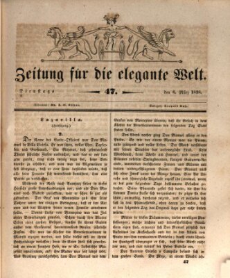 Zeitung für die elegante Welt Dienstag 6. März 1838