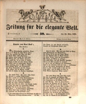 Zeitung für die elegante Welt Freitag 23. März 1838