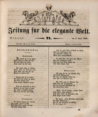 Zeitung für die elegante Welt Montag 9. April 1838