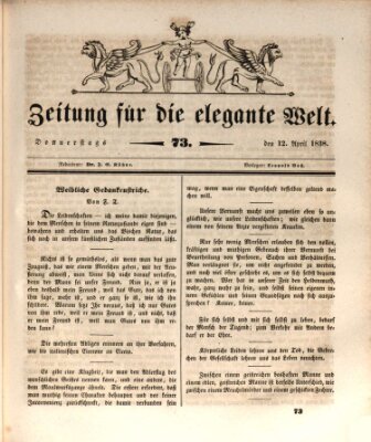 Zeitung für die elegante Welt Donnerstag 12. April 1838