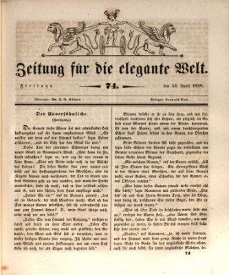 Zeitung für die elegante Welt Freitag 13. April 1838