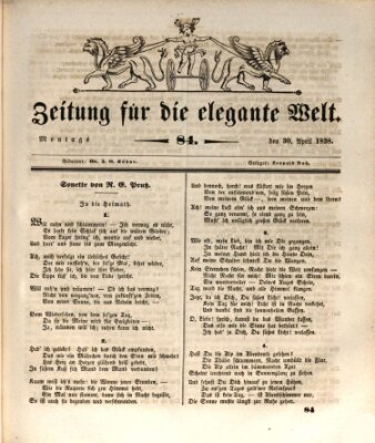 Zeitung für die elegante Welt Montag 30. April 1838