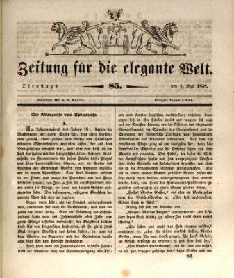 Zeitung für die elegante Welt Dienstag 1. Mai 1838