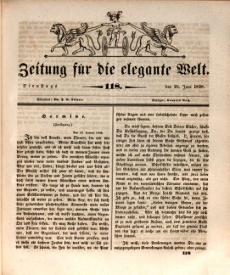 Zeitung für die elegante Welt Dienstag 19. Juni 1838