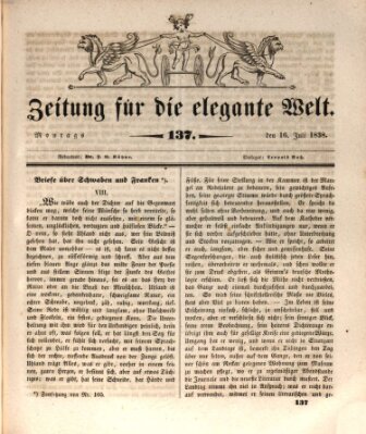 Zeitung für die elegante Welt Montag 16. Juli 1838