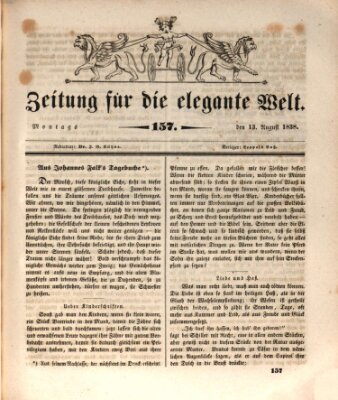 Zeitung für die elegante Welt Montag 13. August 1838