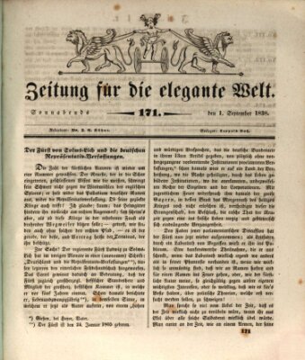 Zeitung für die elegante Welt Samstag 1. September 1838