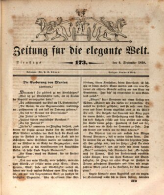 Zeitung für die elegante Welt Dienstag 4. September 1838