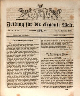 Zeitung für die elegante Welt Montag 10. September 1838