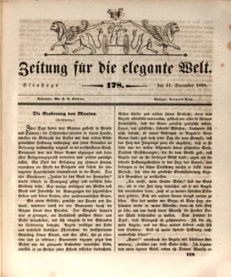 Zeitung für die elegante Welt Dienstag 11. September 1838