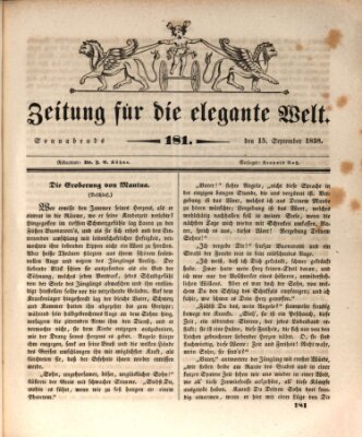 Zeitung für die elegante Welt Samstag 15. September 1838