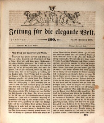 Zeitung für die elegante Welt Freitag 28. September 1838