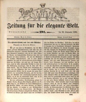 Zeitung für die elegante Welt Samstag 29. September 1838