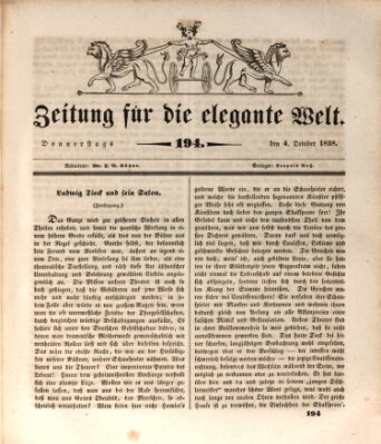 Zeitung für die elegante Welt Donnerstag 4. Oktober 1838