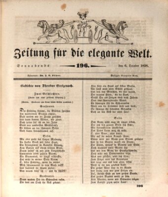 Zeitung für die elegante Welt Samstag 6. Oktober 1838