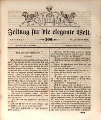 Zeitung für die elegante Welt Freitag 12. Oktober 1838