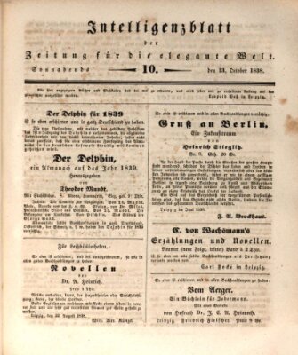 Zeitung für die elegante Welt Samstag 13. Oktober 1838