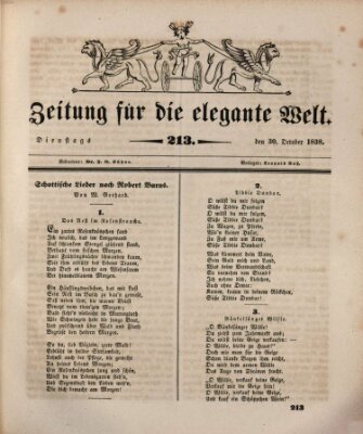 Zeitung für die elegante Welt Dienstag 30. Oktober 1838