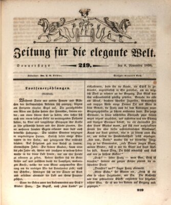 Zeitung für die elegante Welt Donnerstag 8. November 1838