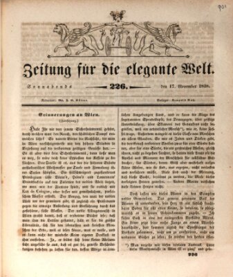 Zeitung für die elegante Welt Samstag 17. November 1838