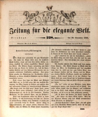 Zeitung für die elegante Welt Dienstag 20. November 1838